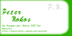 peter mokos business card